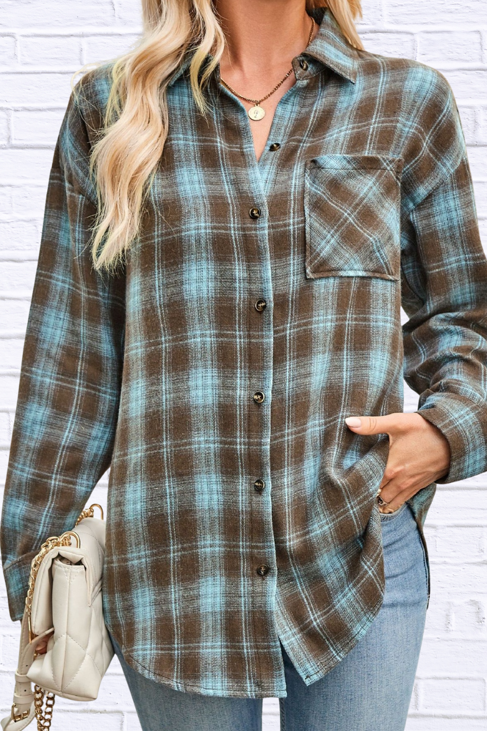 Plaid Button Up Long Sleeve Shirt