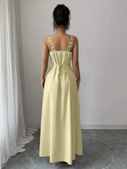 Floral Sleeveless Maxi Dress with Side Slit