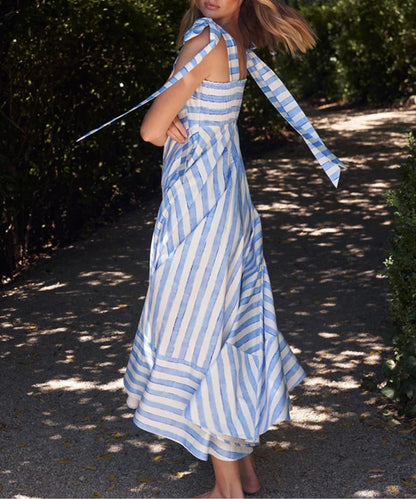 Chic Retro Striped Maxi Dress