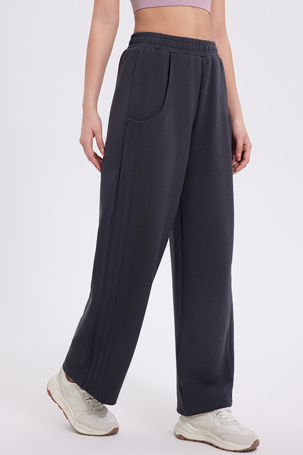 Blue Zone Planet | Basic Bae Elastic Waist Straight Leg Pants With Pockets