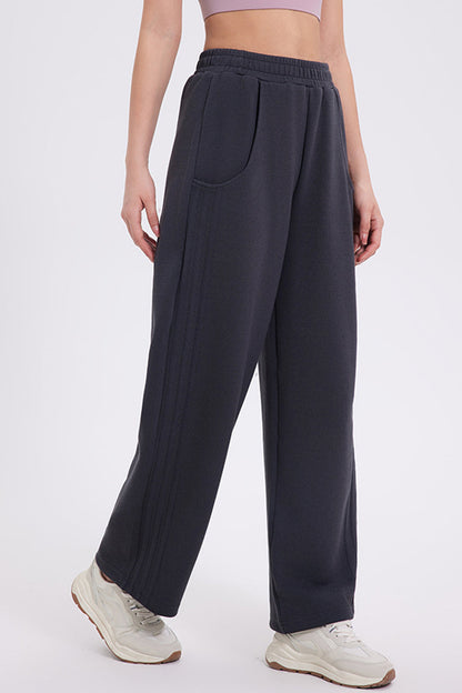 Blue Zone Planet | Basic Bae Elastic Waist Straight Leg Pants With Pockets