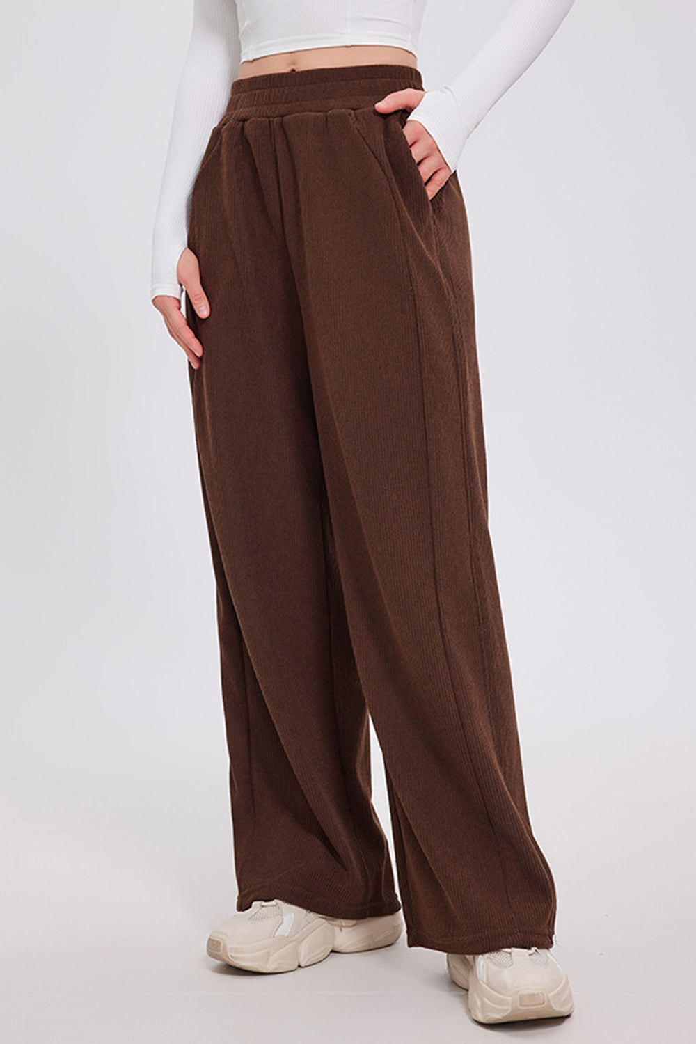 Blue Zone Planet | Basic Bae Elastic Waist Wide Leg Pants