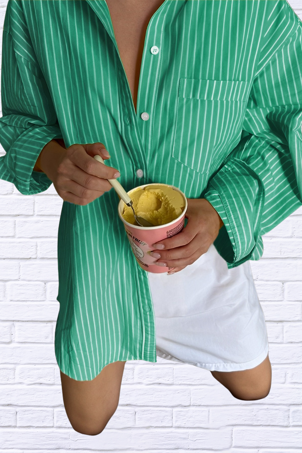 Effortless Cool – Oversized Striped Button-Down Shirt