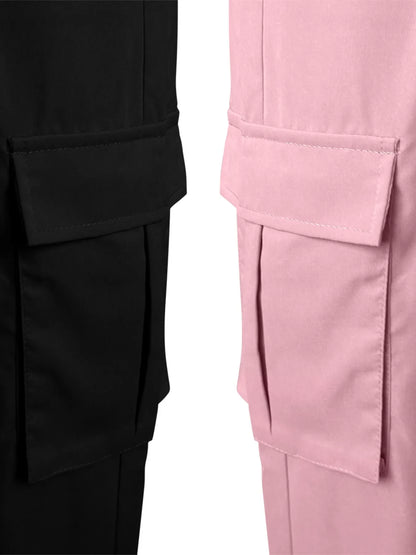 2 Piece Elastic Waist Cargo Pants