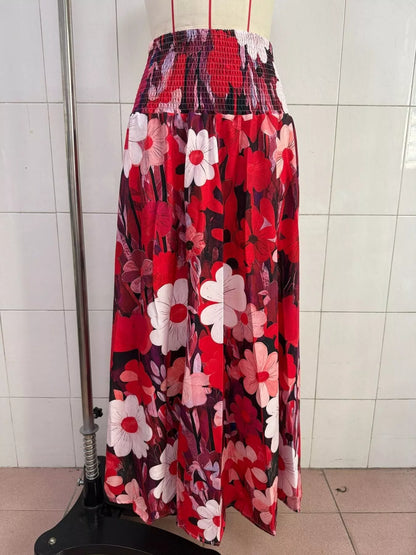 Floral Print High-Waisted Maxi Skirt