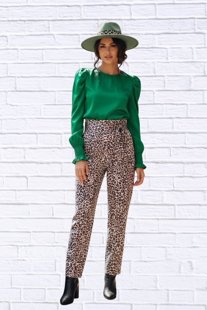 Leopard Knit Pants