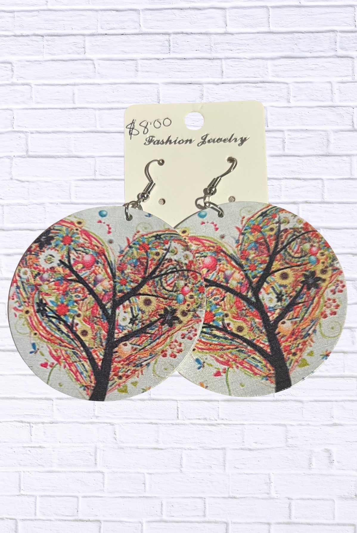 Vibrant Abstract Round Dangle Earrings