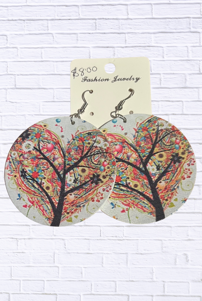 Vibrant Abstract Round Dangle Earrings