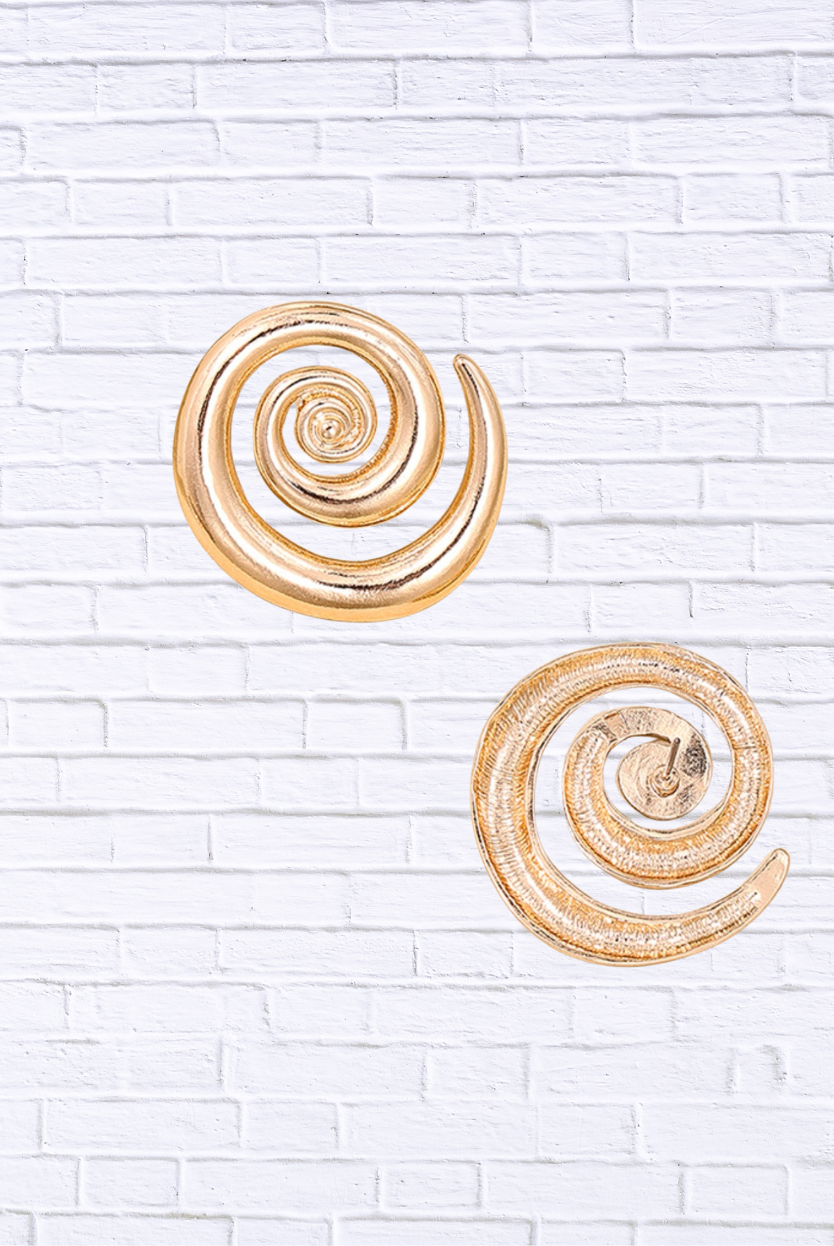 18K Gold-Plated Spiral Statement Earrings