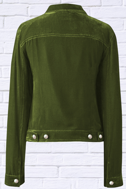 Button Up Long Sleeve Jacket with Chest Pockets