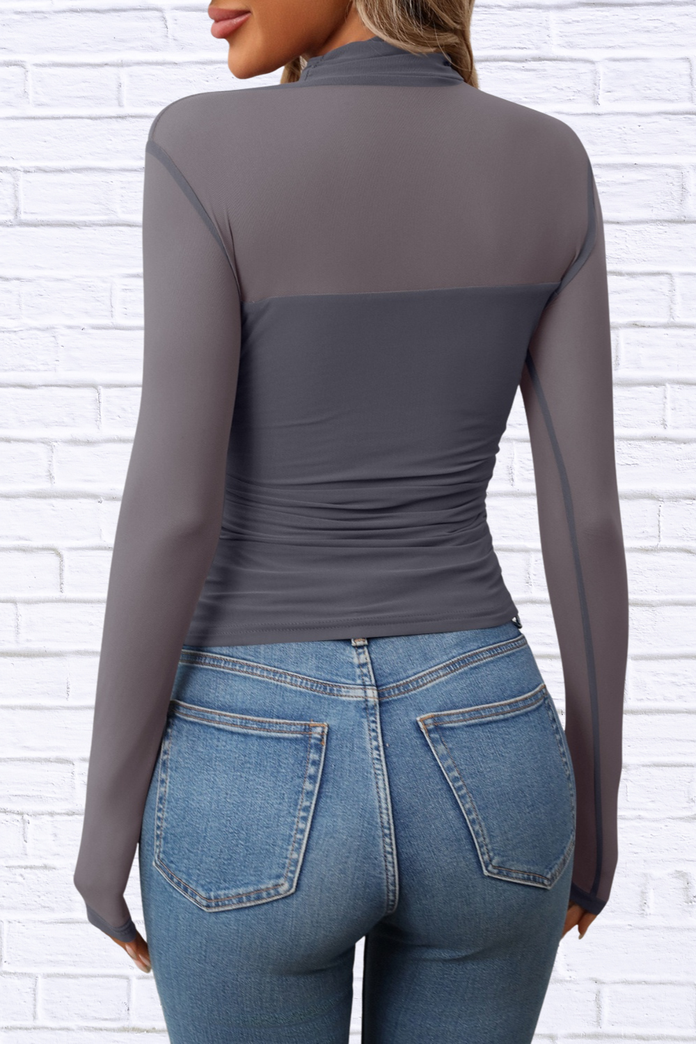 Mock Neck Long Sleeve Top