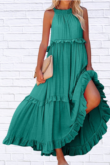 Ruffled Sleeveless Maxi Dress | Flowy & Feminine