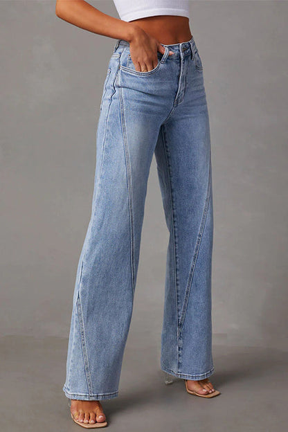 Rosiedress Timeless Distressed Straight Leg Splice Jeans