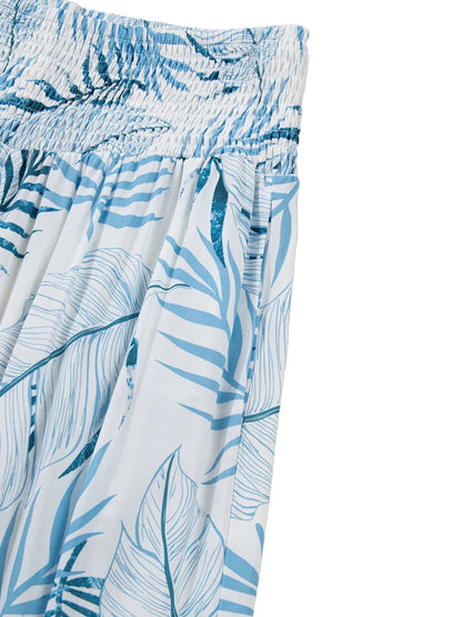 Tropical Wide Leg Pants | Shirred Waist Women’s Style