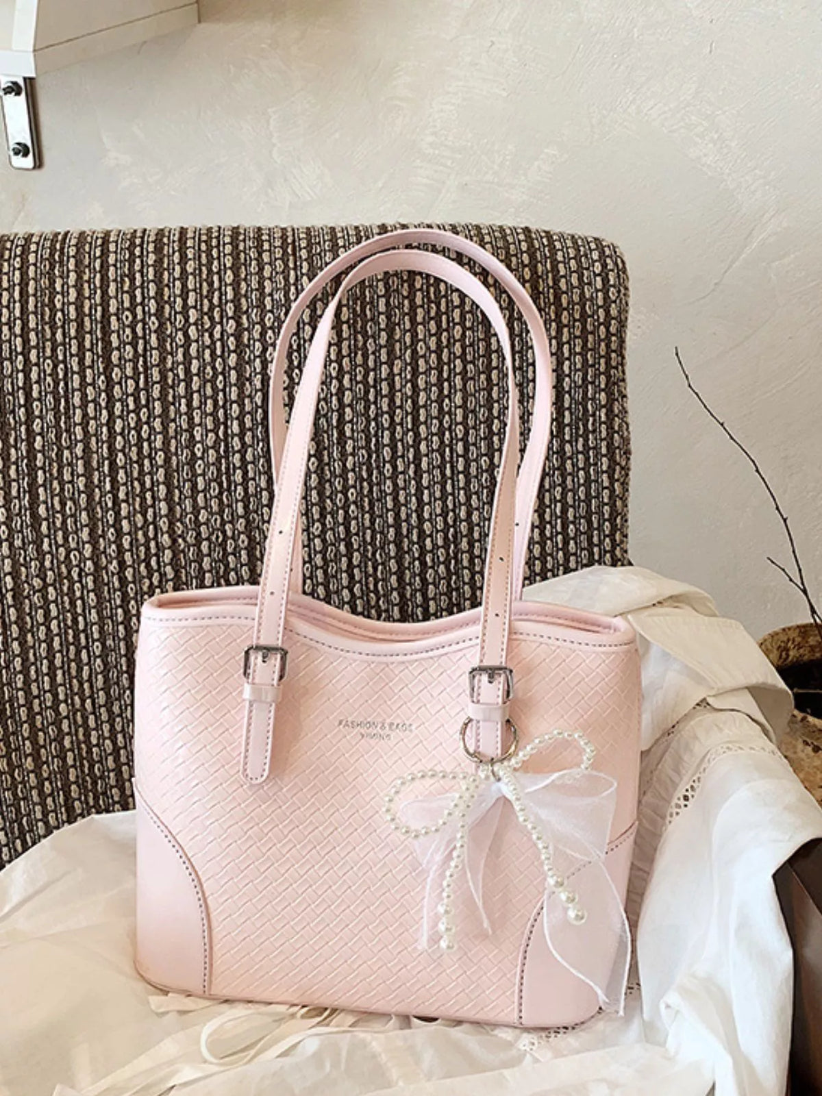 Textured PU Leather Shoulder Bag