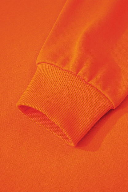 Orange Varsity Striped Detail Drop Shoulder Oversized Sweatshirt