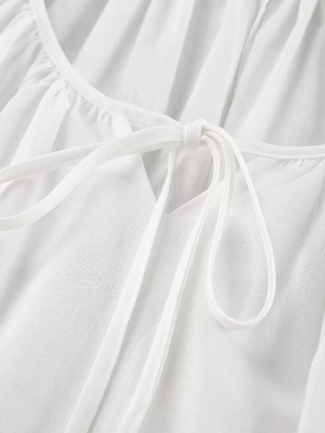 Tie Neck Puff Sleeve Lounge Dress