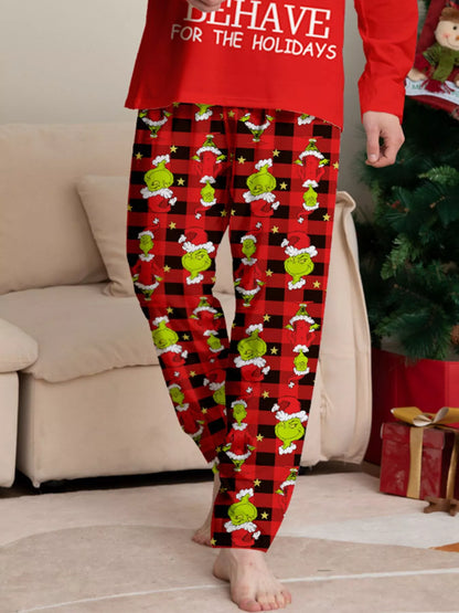 Full Size Grinch Themed Matching Family Christmas Pajama Set Plus Size