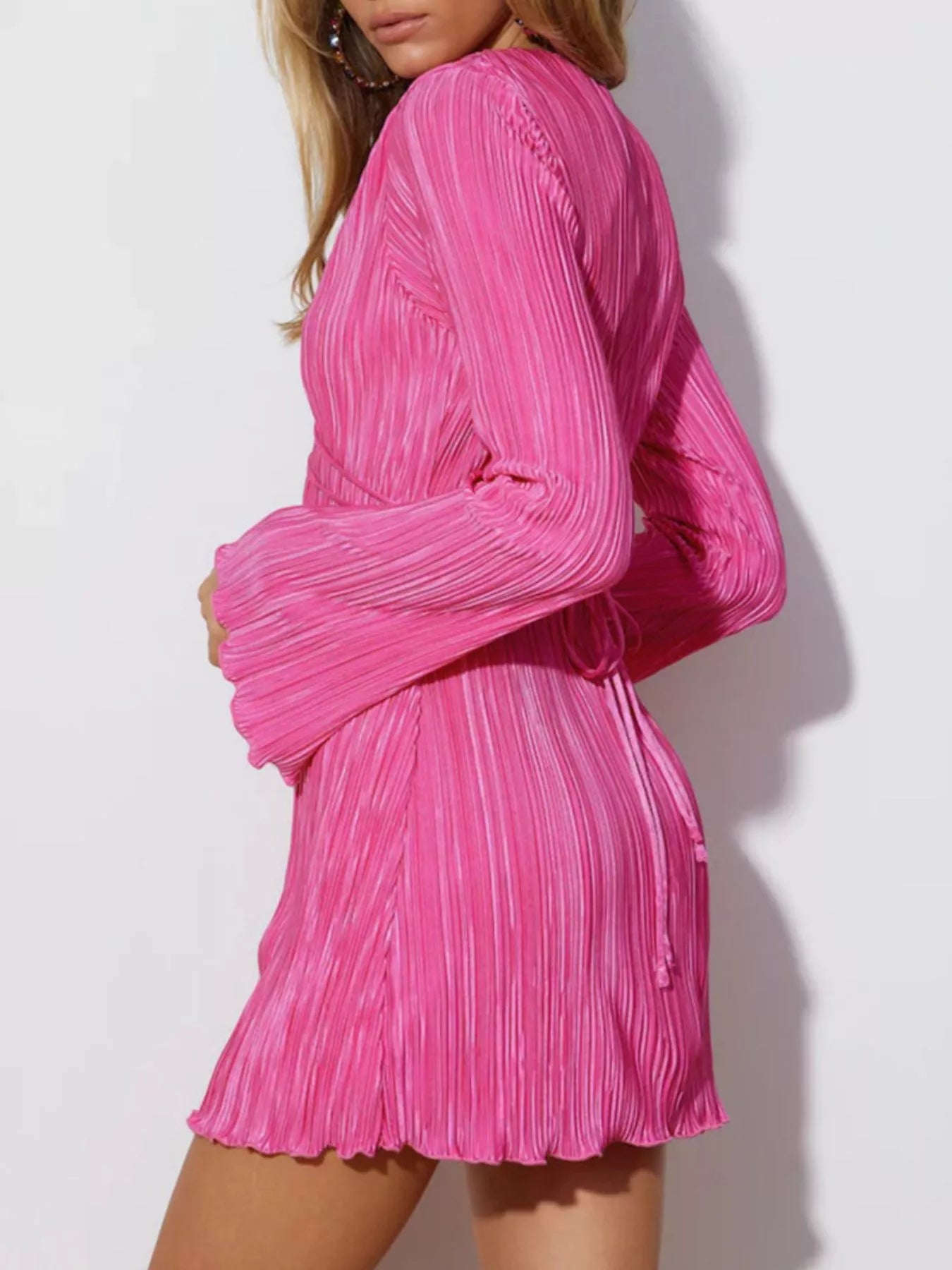 Cutout Flare Sleeve Mini Dress