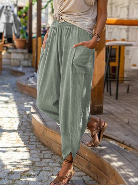 Wide Leg Cotton Loose Pencil Pants