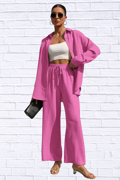 Button Up Shirt & Pants Set | Women’s Matching Outfit