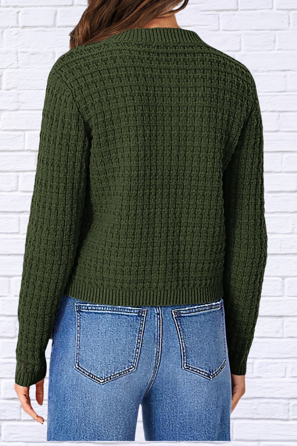 Textured Knit Button-Front Cardigan