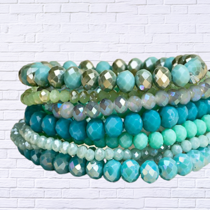 Glass Bead 9 Set Bracelet