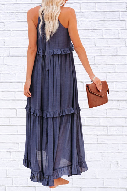Ruffled Sleeveless Maxi Dress | Flowy & Feminine