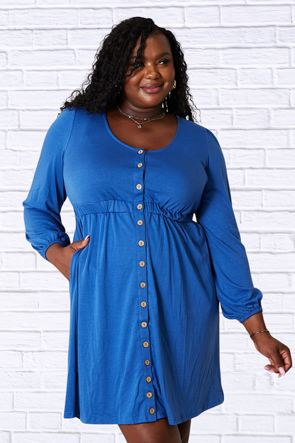 Scoop Neck Empire Waist Long Sleeve Magic Dress