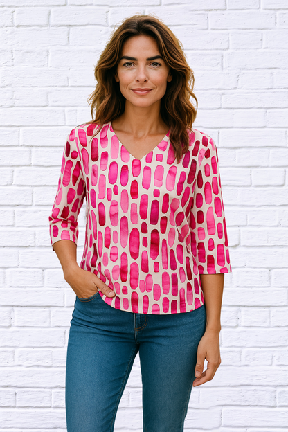 Candy Floss V-Neck Top