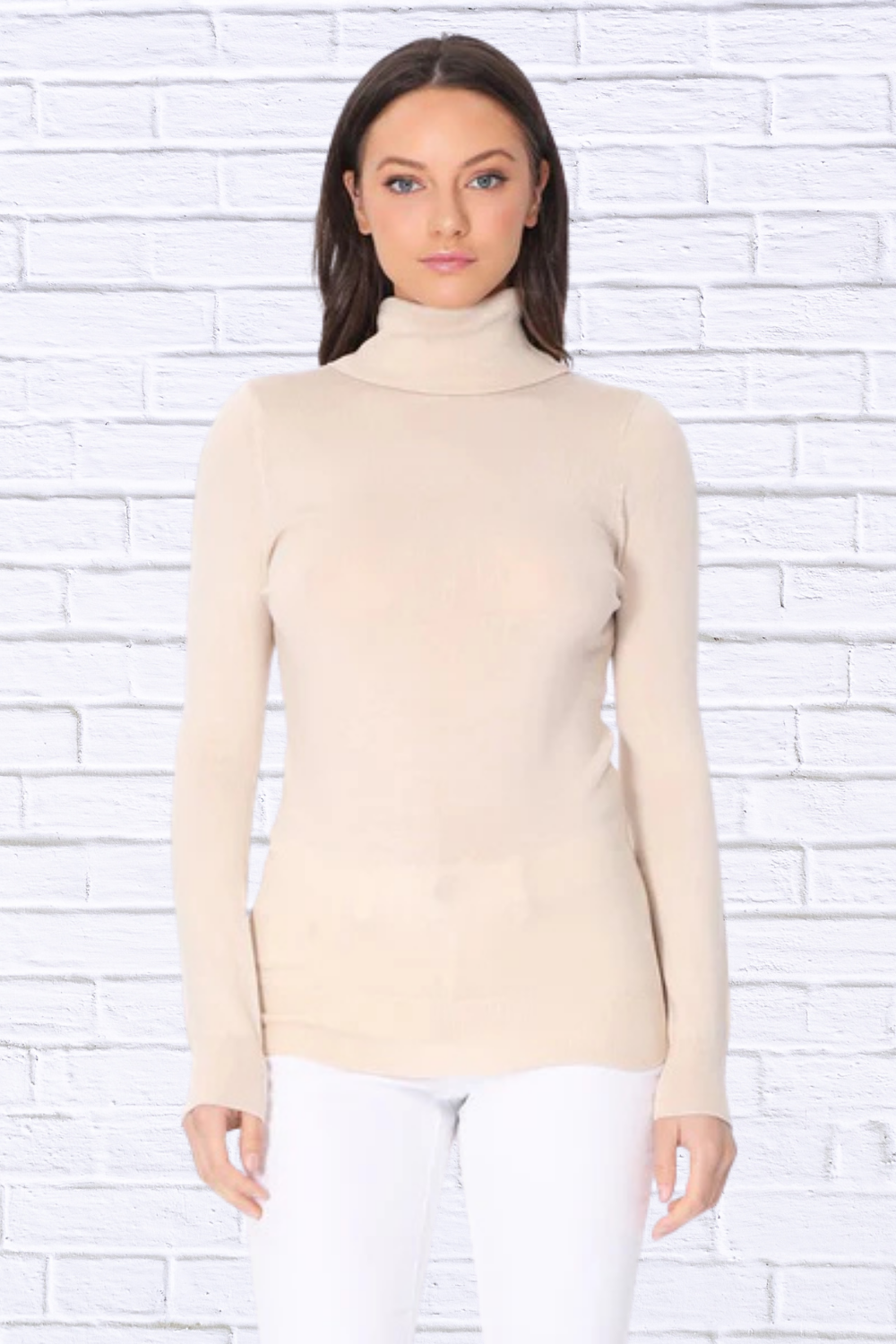 Turtleneck Spandex Stretch Pullover Sweater