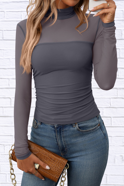 Mock Neck Long Sleeve Top