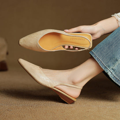 Aveline Genuine Leather Slingback Flats