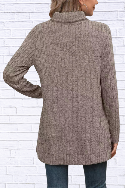 Turtleneck High Low Top