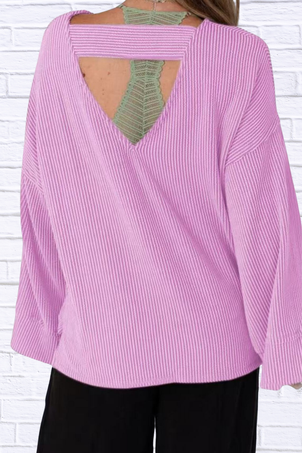 Cutout Back Long Sleeve T-Shirt