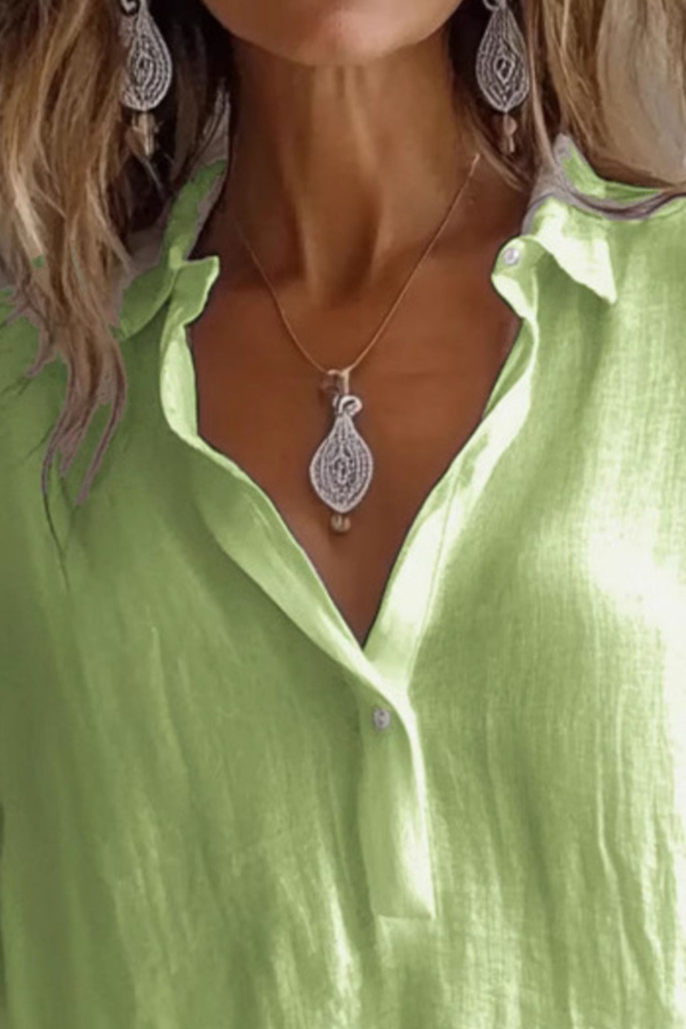 Collared Neck Long Sleeve Shirt