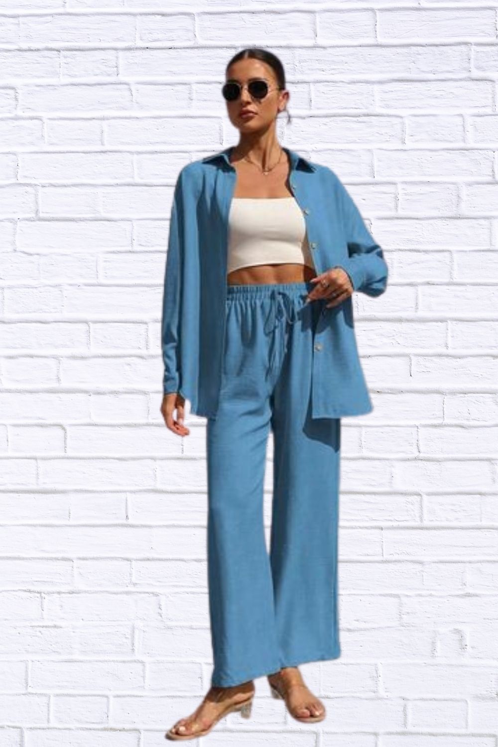 Button Up Shirt & Pants Set | Women’s Matching Outfit