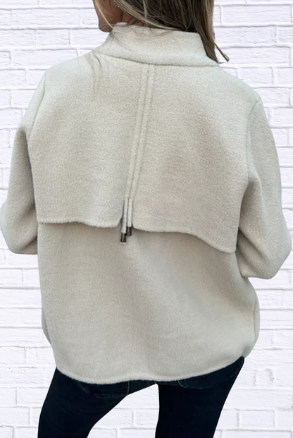 Full Size Textured Knit Zip Up Outerwear Plus Size