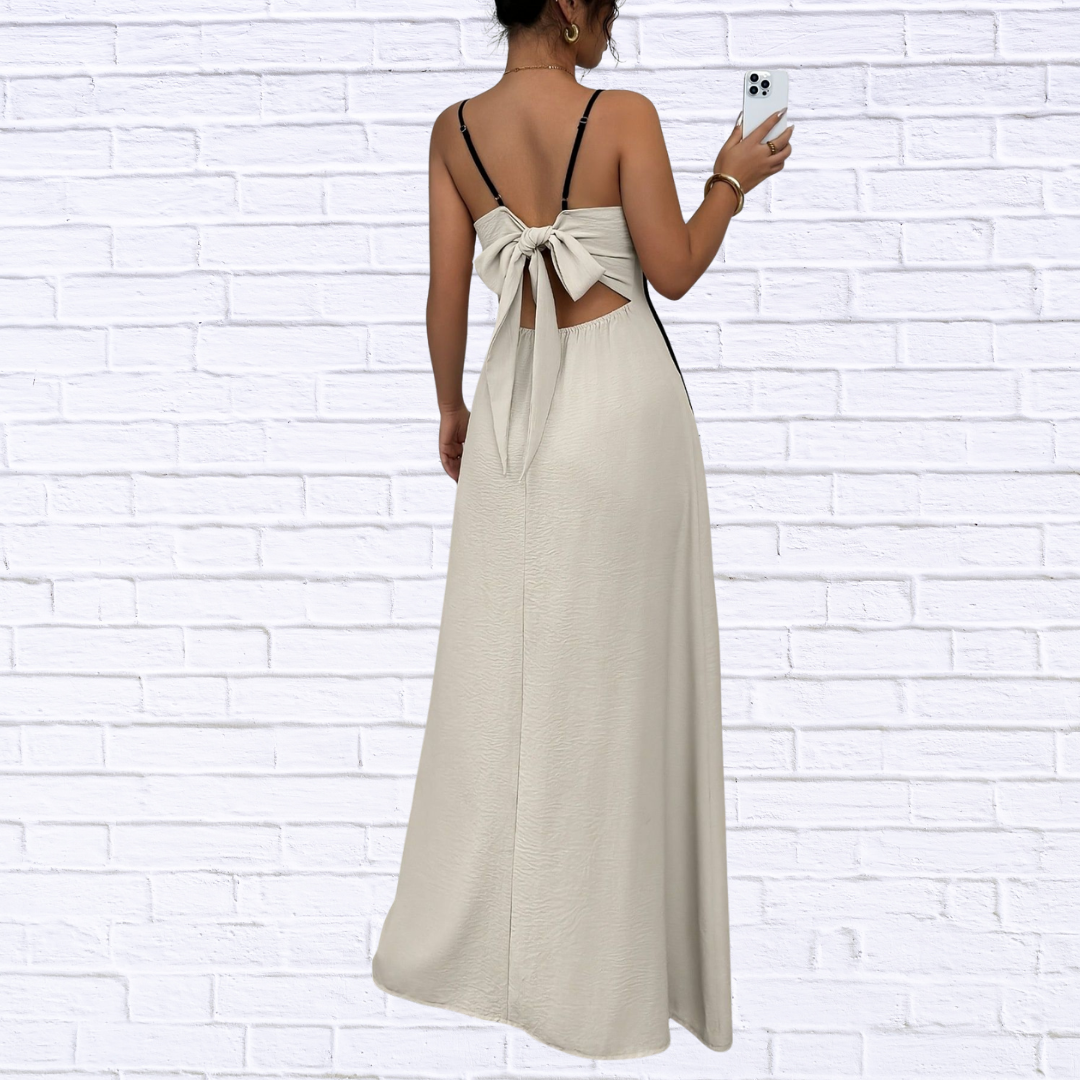 Contrast Trim Spaghetti Strap Maxi Dress