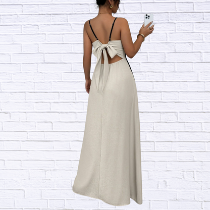 Contrast Trim Spaghetti Strap Maxi Dress