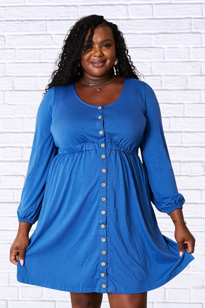 Scoop Neck Empire Waist Long Sleeve Magic Dress