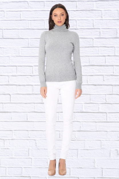 Turtleneck Spandex Stretch Pullover Sweater