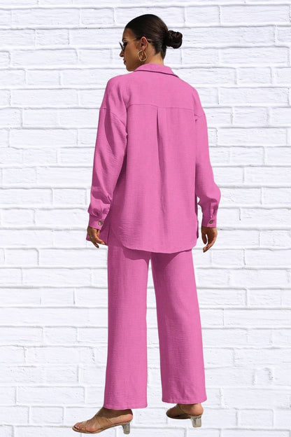 Button Up Shirt & Pants Set | Women’s Matching Outfit