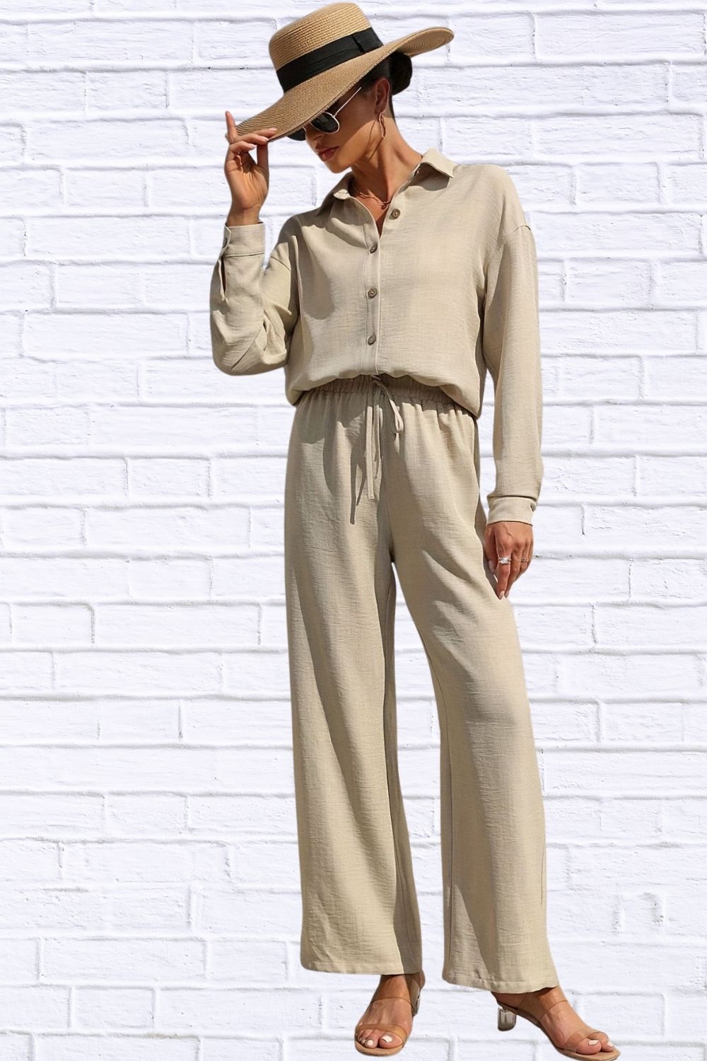 Button Up Shirt & Pants Set | Women’s Matching Outfit