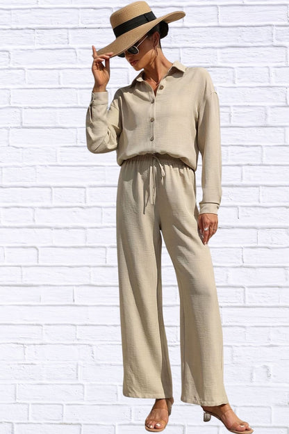 Button Up Shirt & Pants Set | Women’s Matching Outfit
