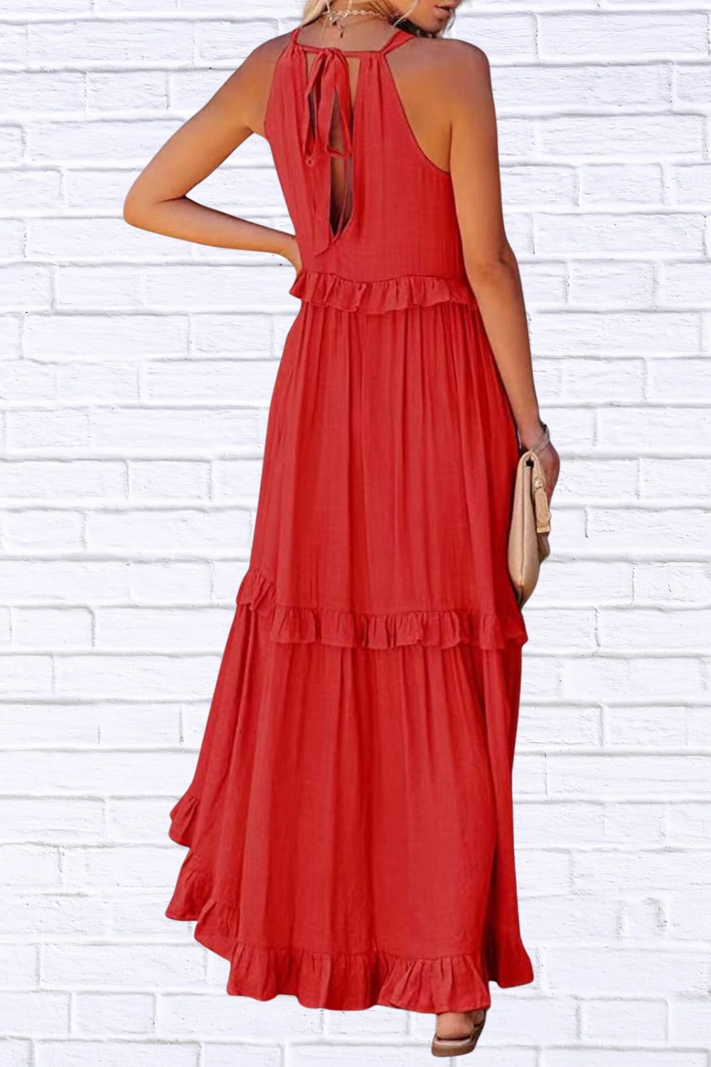 Ruffled Sleeveless Maxi Dress | Flowy & Feminine