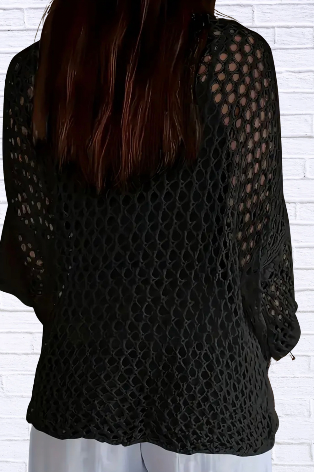 Black Star Mesh Top for Women | Chic Boutique Statement Sweater