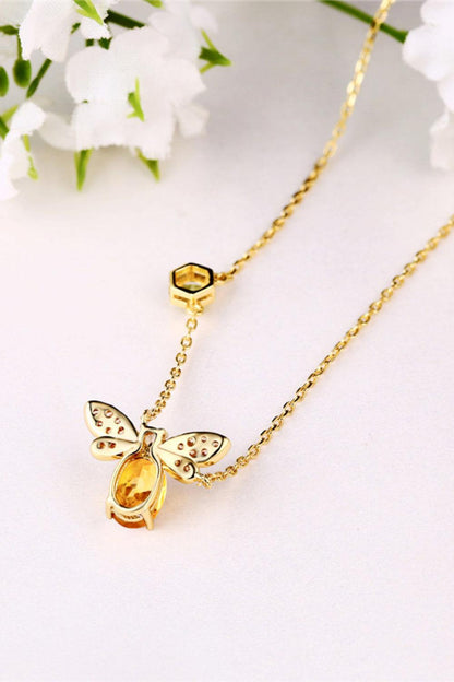Blue Zone Planet | Bee Citrine and Olivine 14K Gold Plated Necklace
