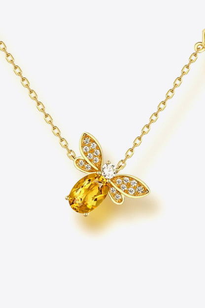 Blue Zone Planet | Bee Citrine and Olivine 14K Gold Plated Necklace
