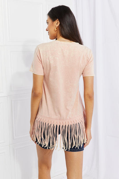 Blue Zone Planet | BiBi Empowering Expression Mineral Wash Fringe Hem Tee
